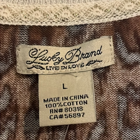 Lucky Brand Leopard Print Cardigan button front cotton NWT Large $99 animal - Picture 4 of 7